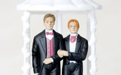 Same sex marriage groom cake toppers