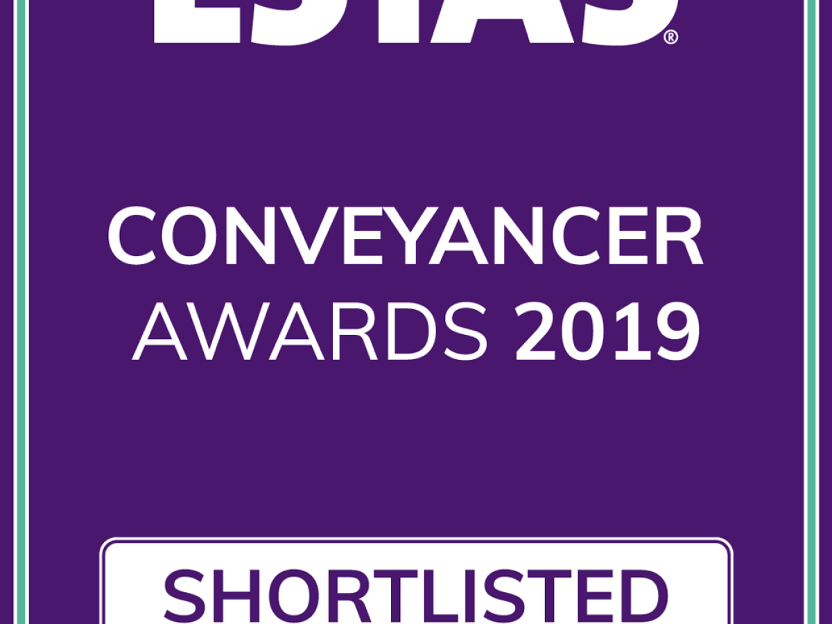 Shortlisted for The ESTAS Conveyancer Awards 2019