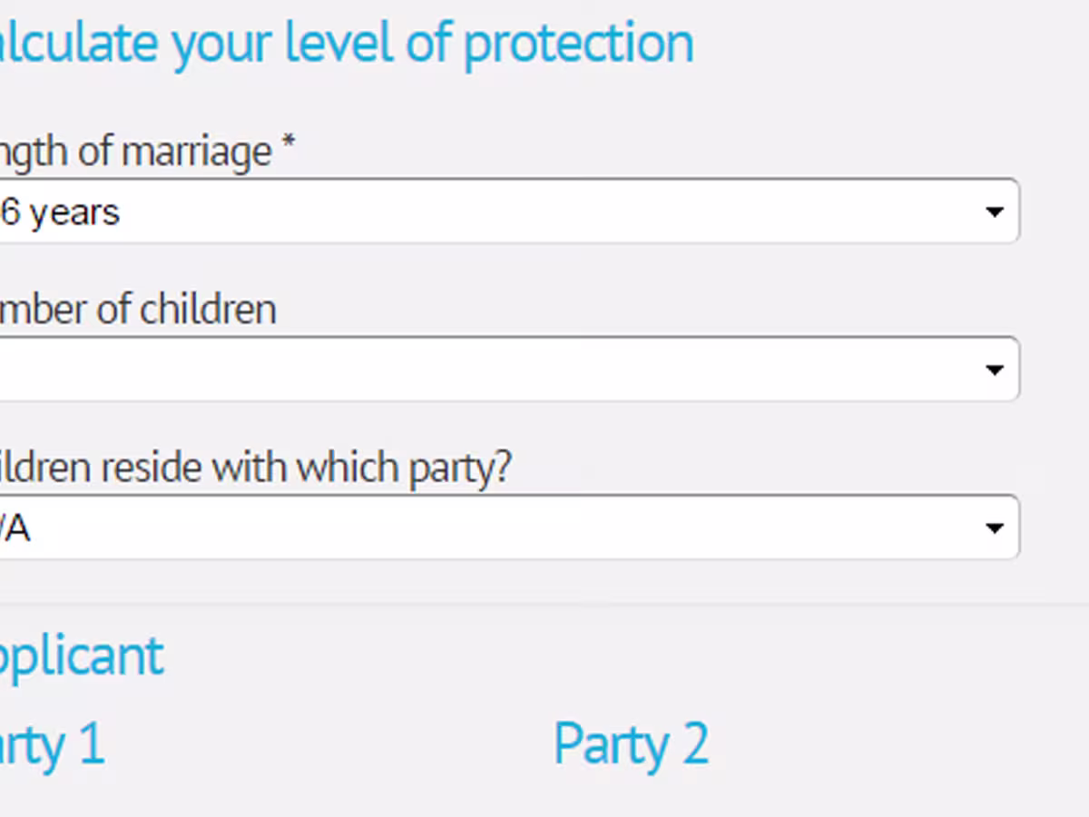 Pre nuptial agreement calculator