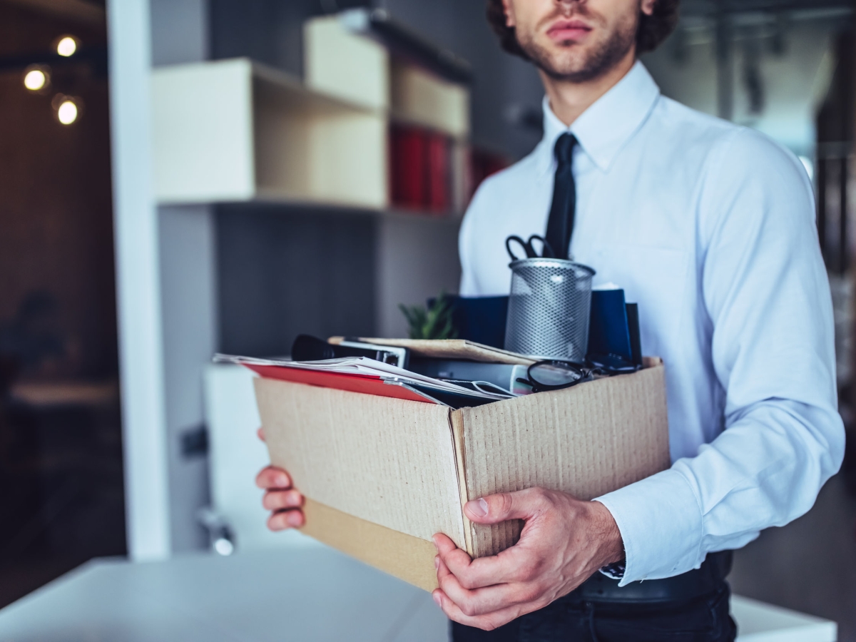 Man being made redundant Man being made redundant