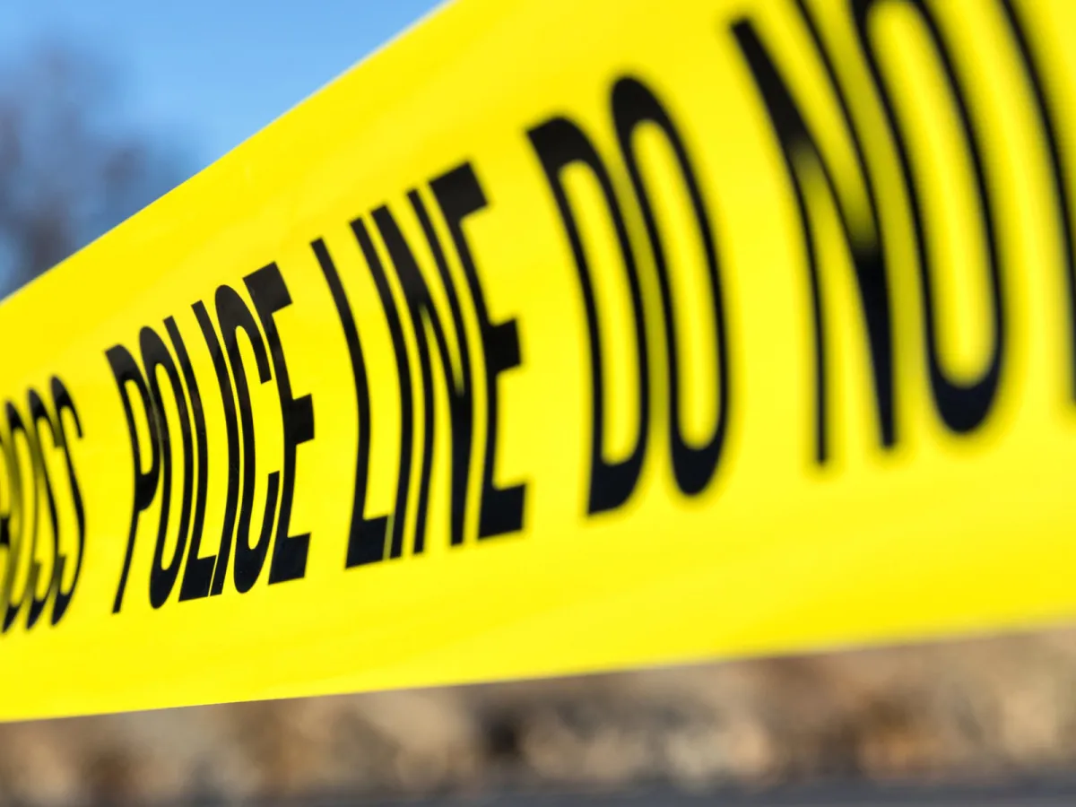 Police line do not cross crime scene in Leeds