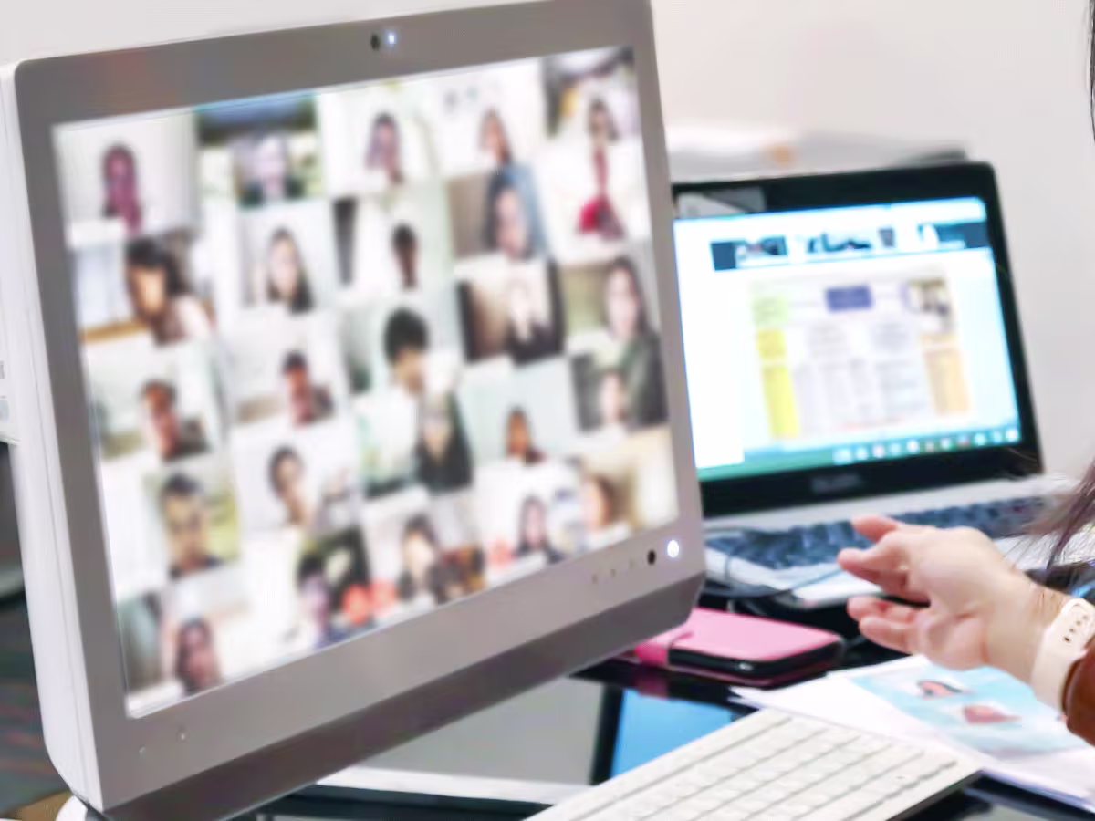 Zoom call with employees