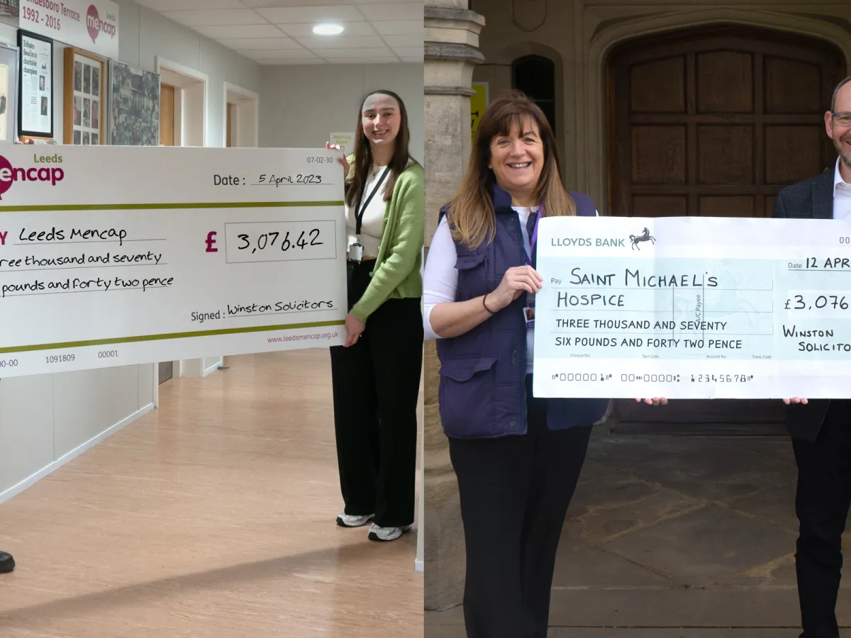 Winston Solicitors fundraises for Leeds Mencap and Saint Michaels Hospice Winston Solicitors fundraises for Leeds Mencap and Saint Michaels Hospice