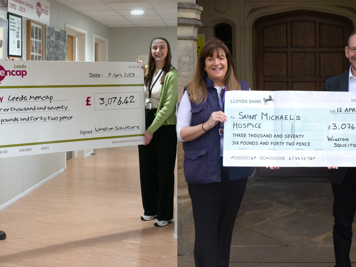 Winston Solicitors fundraises for Leeds Mencap and Saint Michaels Hospice Winston Solicitors fundraises for Leeds Mencap and Saint Michaels Hospice