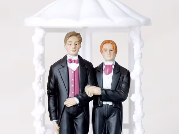 Same sex marriage groom cake toppers