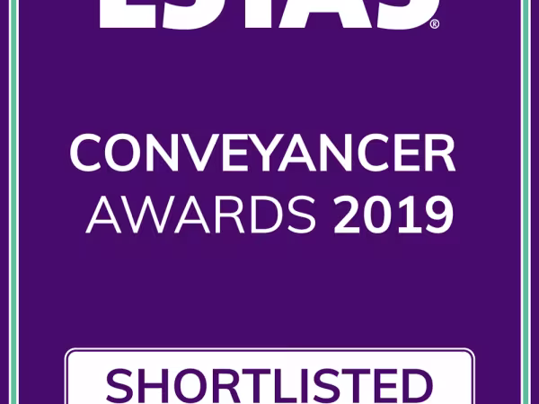 Shortlisted for The ESTAS Conveyancer Awards 2019