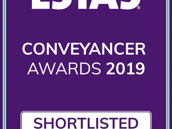 Shortlisted for The ESTAS Conveyancer Awards 2019