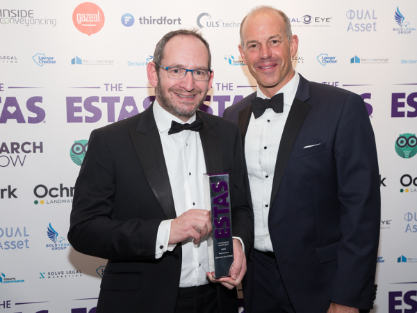 Jonathan Winston is presented with an ESTAS award by Phil Spencer