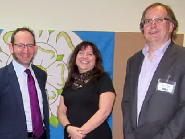 Joanne Roney with Jonathan Winston and Darren Bugg