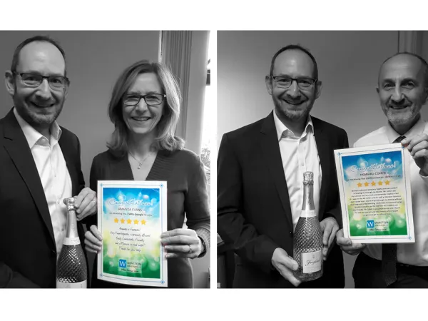 Amanda Evans and Howard Cohen at Winston Solicitors receive milestone reviews