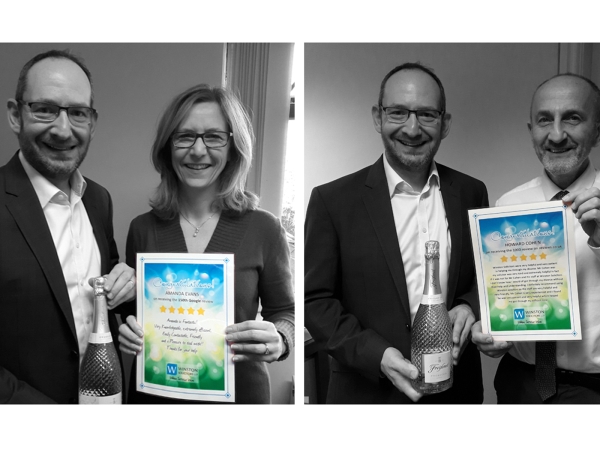Amanda Evans and Howard Cohen at Winston Solicitors receive milestone reviews