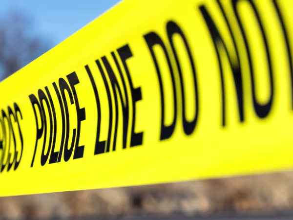 Police line do not cross crime scene in Leeds