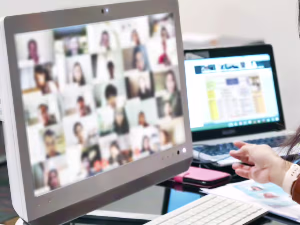 Zoom call with employees