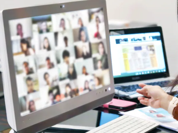 Zoom call with employees