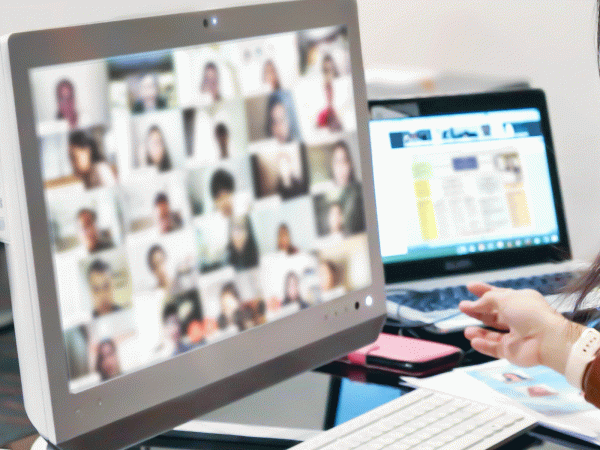Zoom call with employees