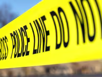 Police line do not cross crime scene in Leeds