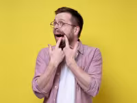 Man with broken teeth